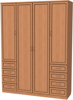 Шкаф для белья со штангой, полками и ящиками 112